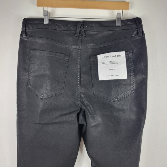 New Good American Good Classic Leather Coated High Waist Slim Ankle Jeans - Picture 9 of 14